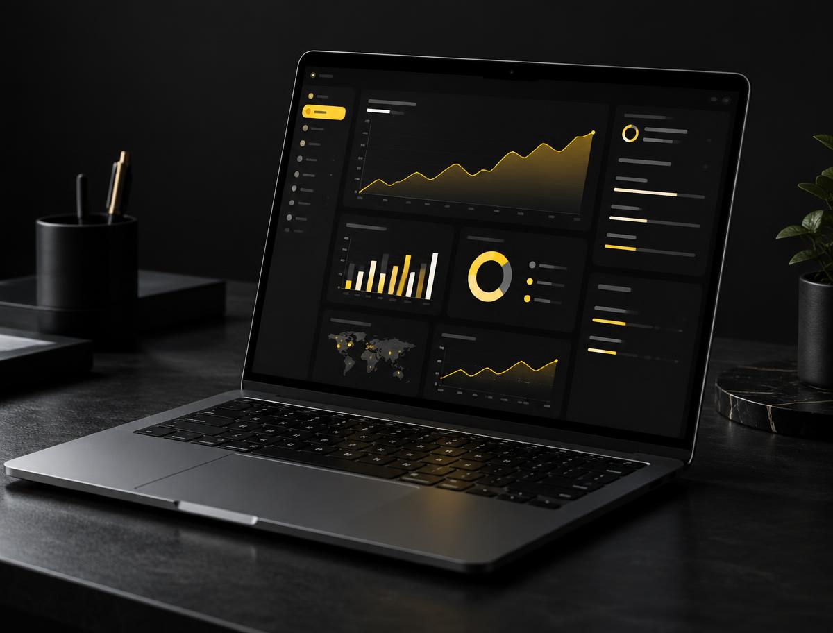 Panel de Business Intelligence de TOCALVEX en un computador portátil